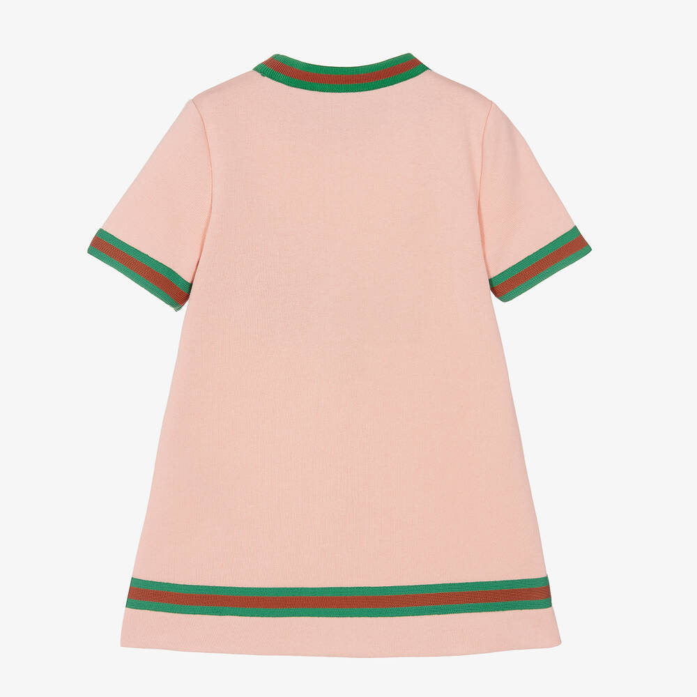 Gucci - Girls Pink Cotton Knit Horsebit Dress | Childrensalon