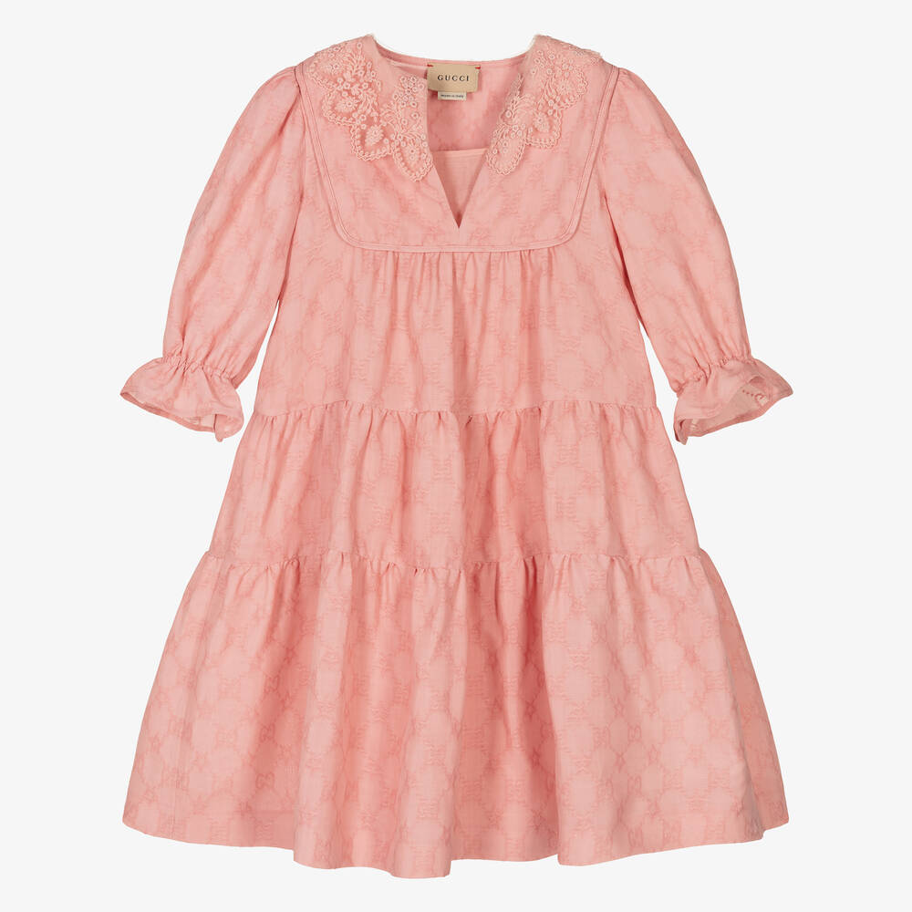 Gucci - Розовое платье с принтом GG для девочек | Childrensalon