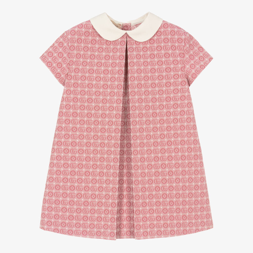 Gucci - Розовое жаккардовое платье для девочек | Childrensalon