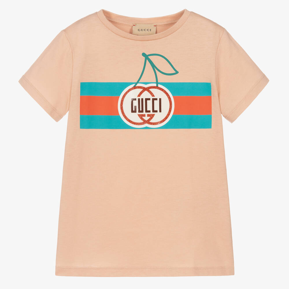 Gucci - Girls Pink Logo T-Shirt | Childrensalon