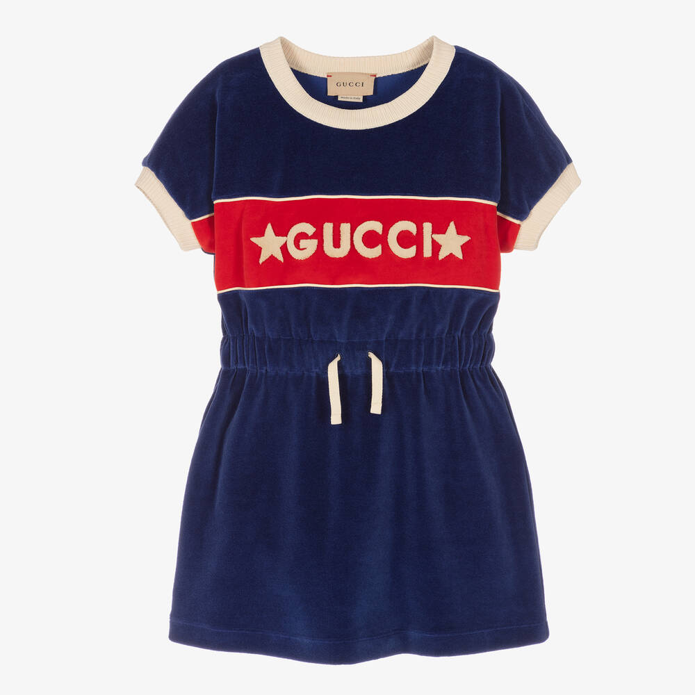 Gucci - Girls Royal Blue Star Dress | Childrensalon