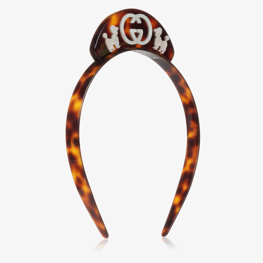 Gucci - Girls Tortoiseshell Interlocking G Hairband | Childrensalon
