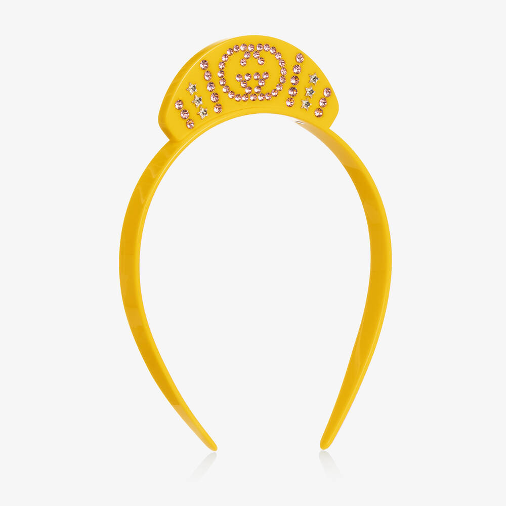 Gucci - Girls Yellow Interlocking G Hairband | Childrensalon