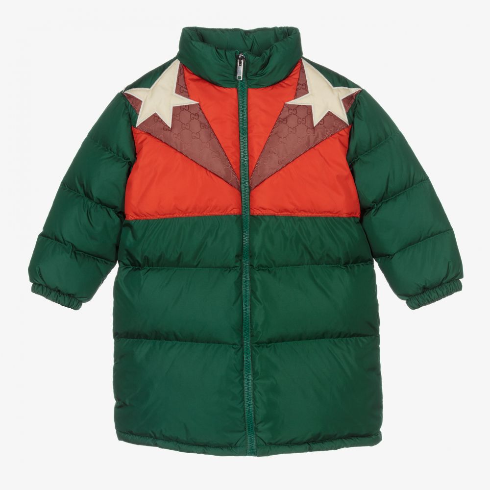 Gucci - Green Down Padded Baby Coat | Childrensalon