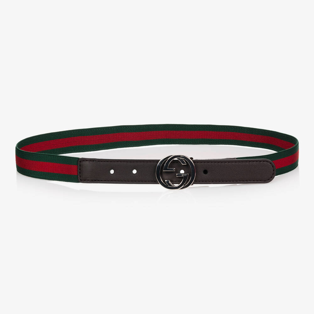Gucci - Green & Red GG Web Belt | Childrensalon