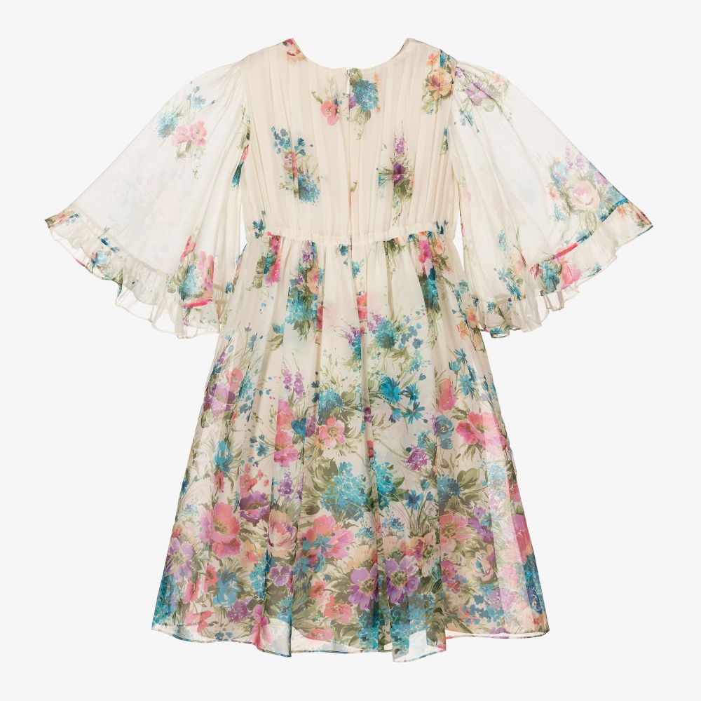 Gucci - Ivory Blossom GG Silk Dress | Childrensalon