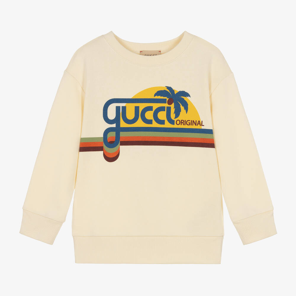 Gucci - Кремовый хлопковый свитшот с закатом | Childrensalon