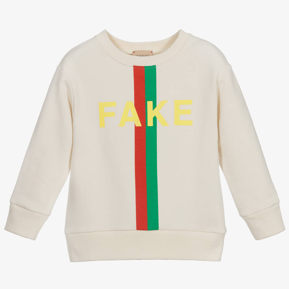 Gucci - Ivory Cotton Sweatshirt | Childrensalon