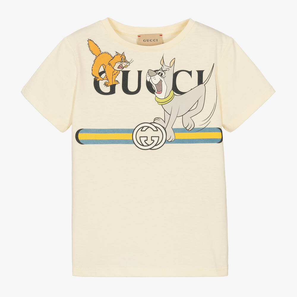 Gucci - تيشيرت قطن لون عاجي | Childrensalon