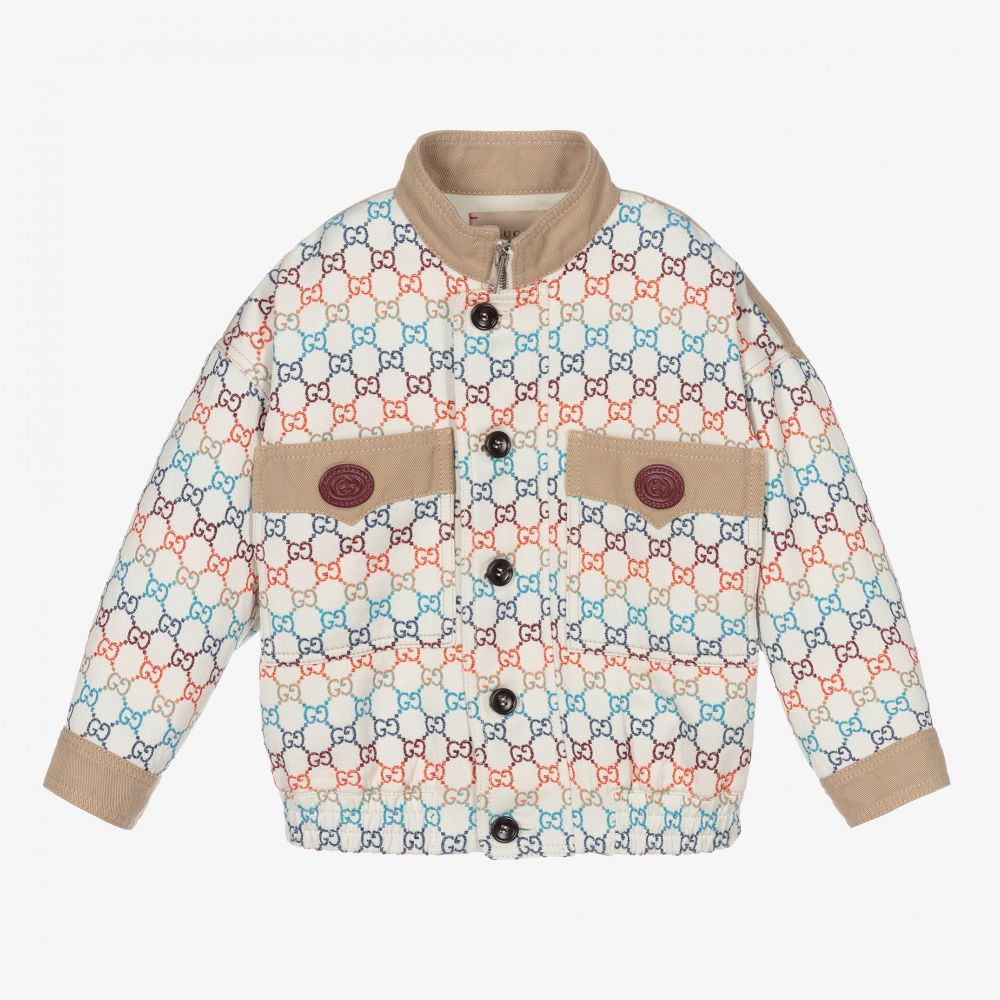 GUCCI Pocket Design Cotton Jacket Beige 48 | PLAYFUL