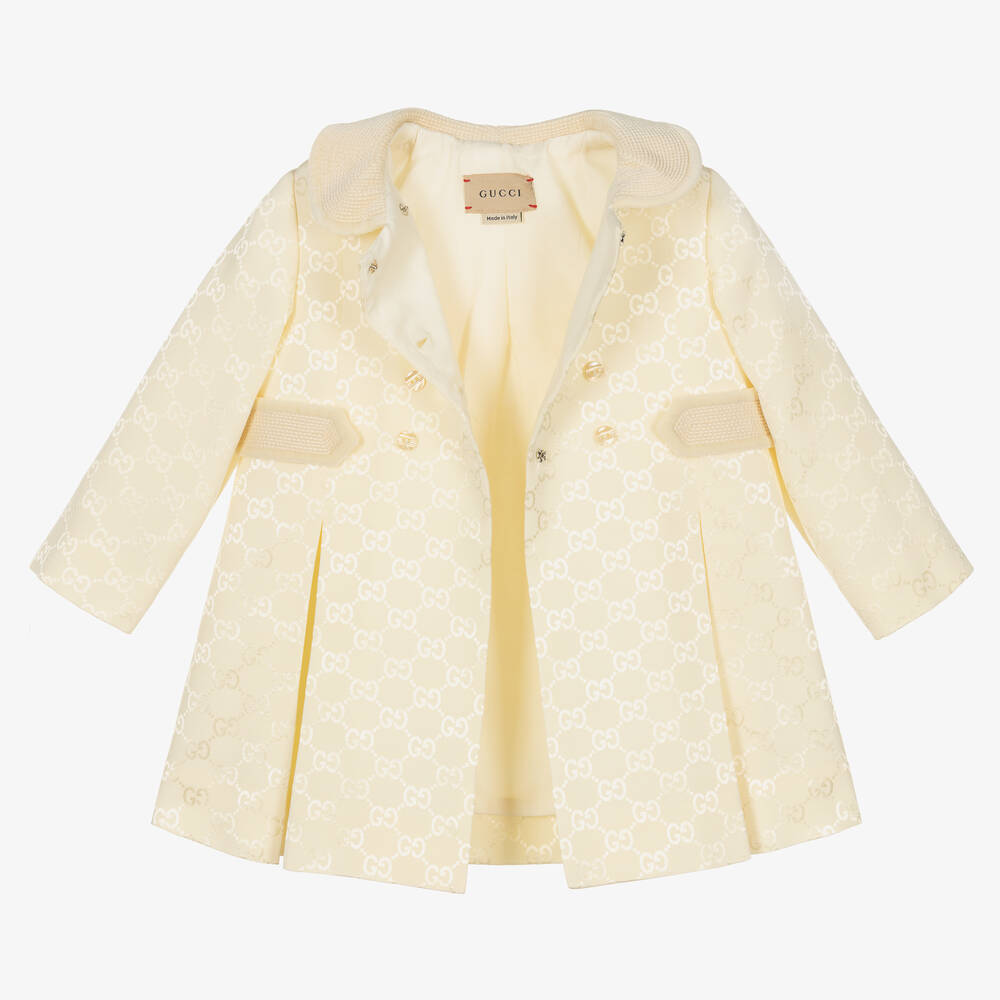 Gucci - Ivory Logo Baby Coat | Childrensalon
