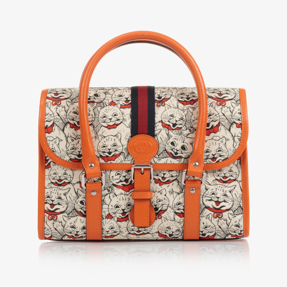Gucci - Handtasche in Elfenbein und Orange (27 cm) | Childrensalon