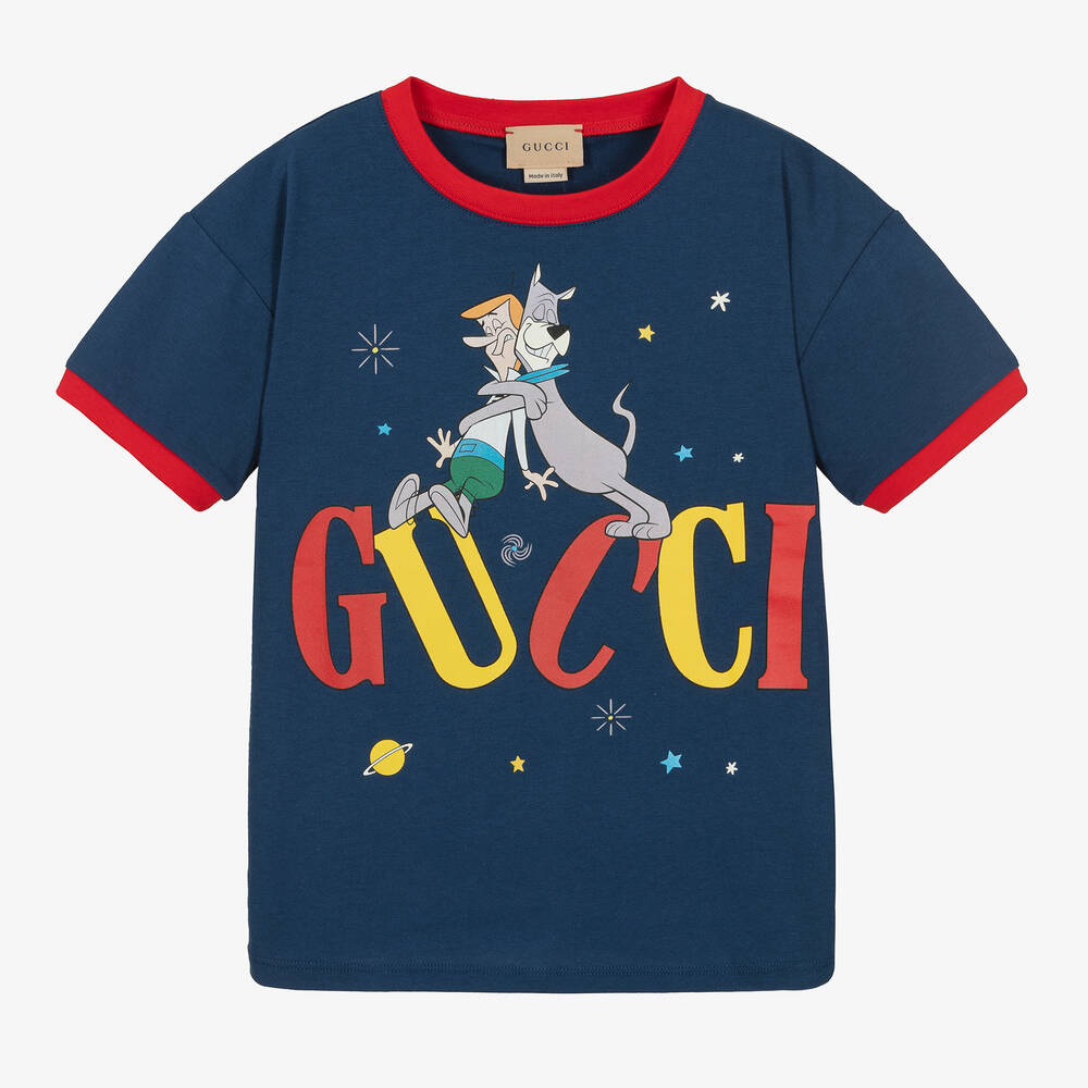 Gucci - Синяя хлопковая футболка | Childrensalon