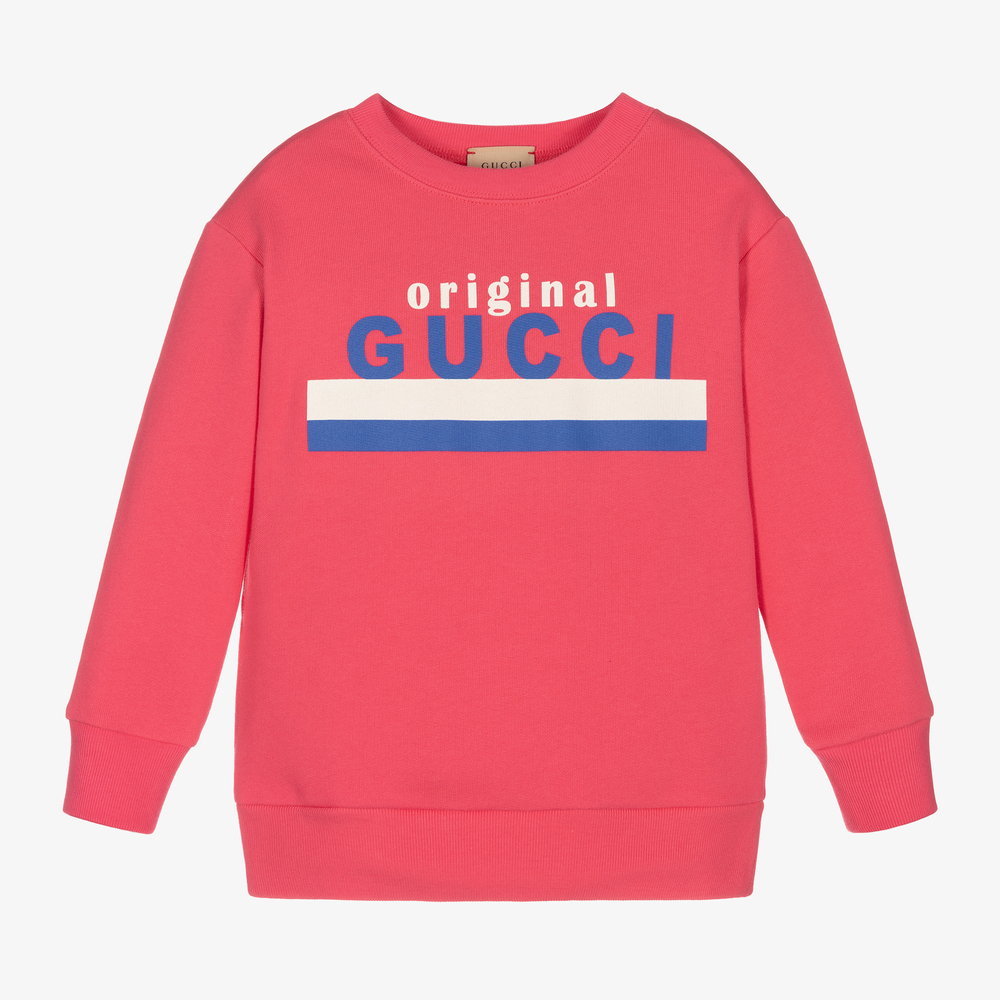 Gucci - Pink Cotton Logo Sweatshirt | Childrensalon