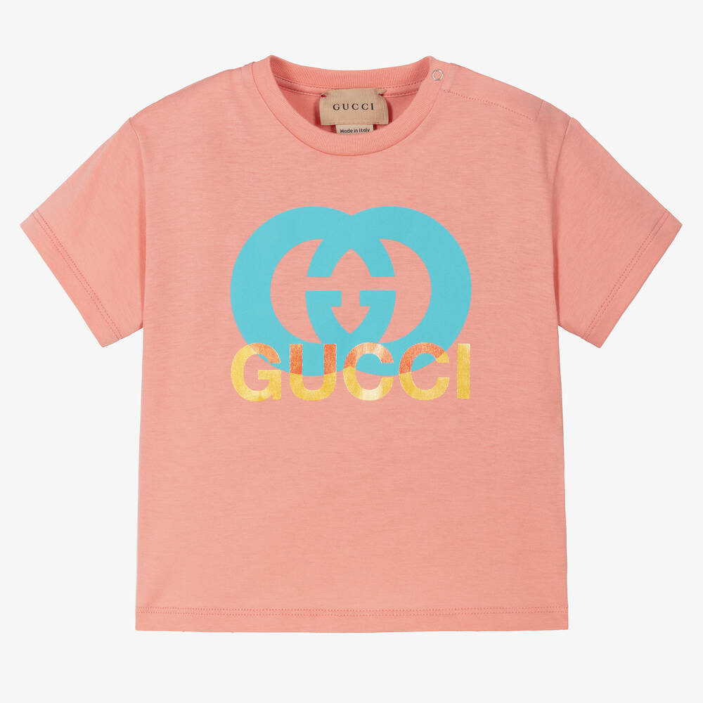 Gucci - Pink Interlocking G Baby T-Shirt | Childrensalon