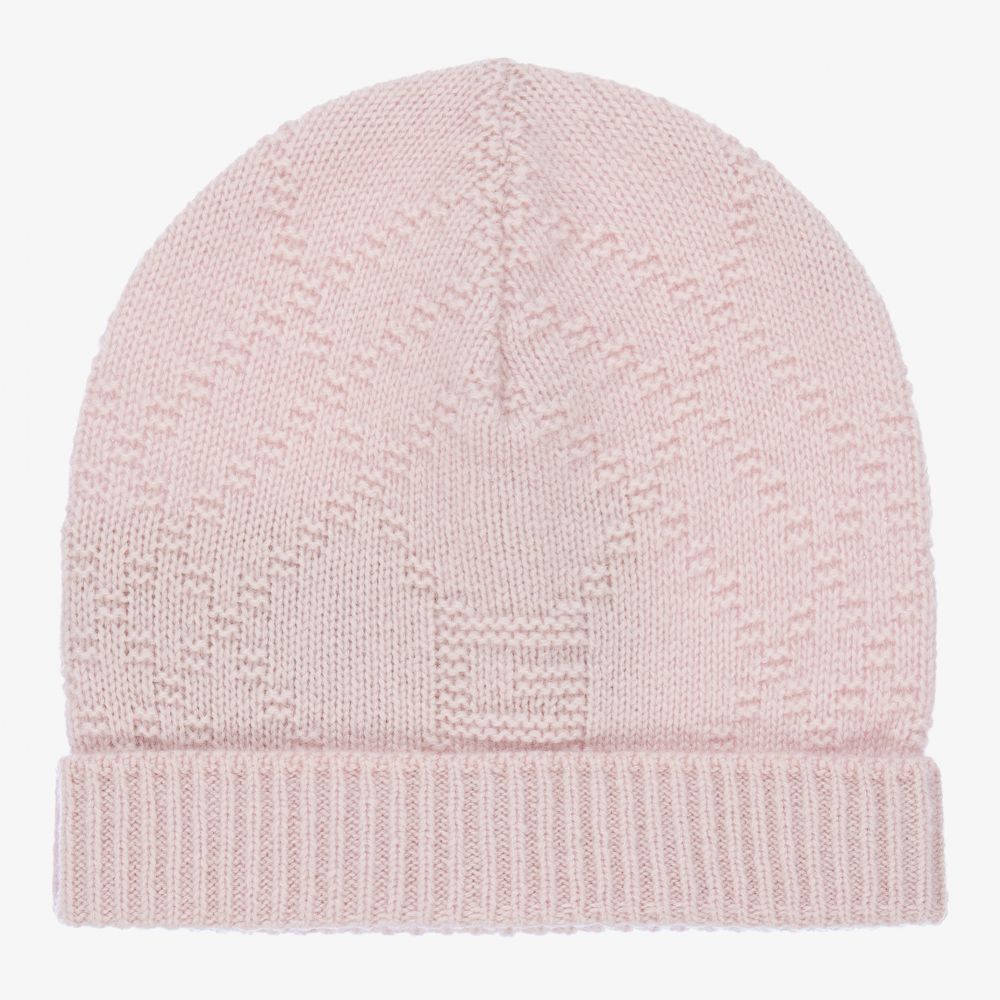 Gucci - Pink Knitted Cashmere Baby Hat | Childrensalon