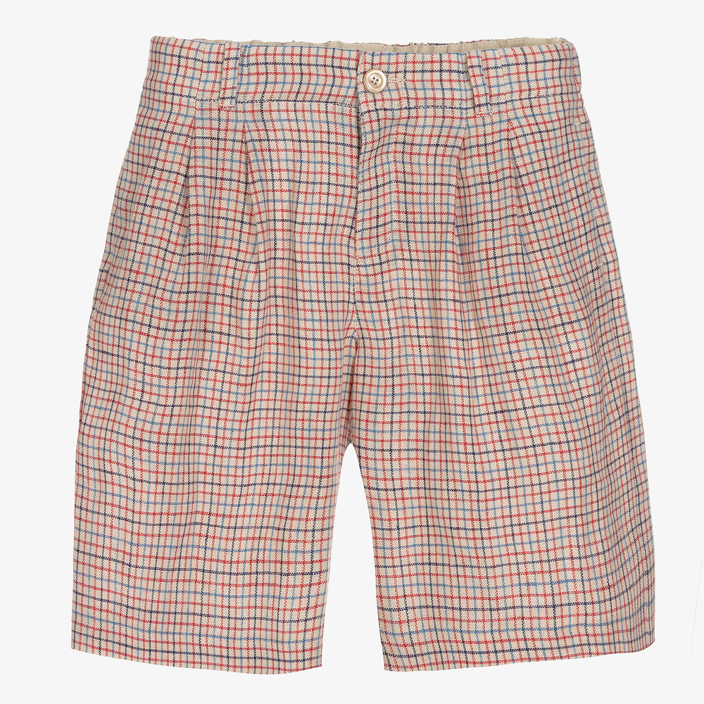 Gucci - Red Check Bermuda Shorts | Childrensalon