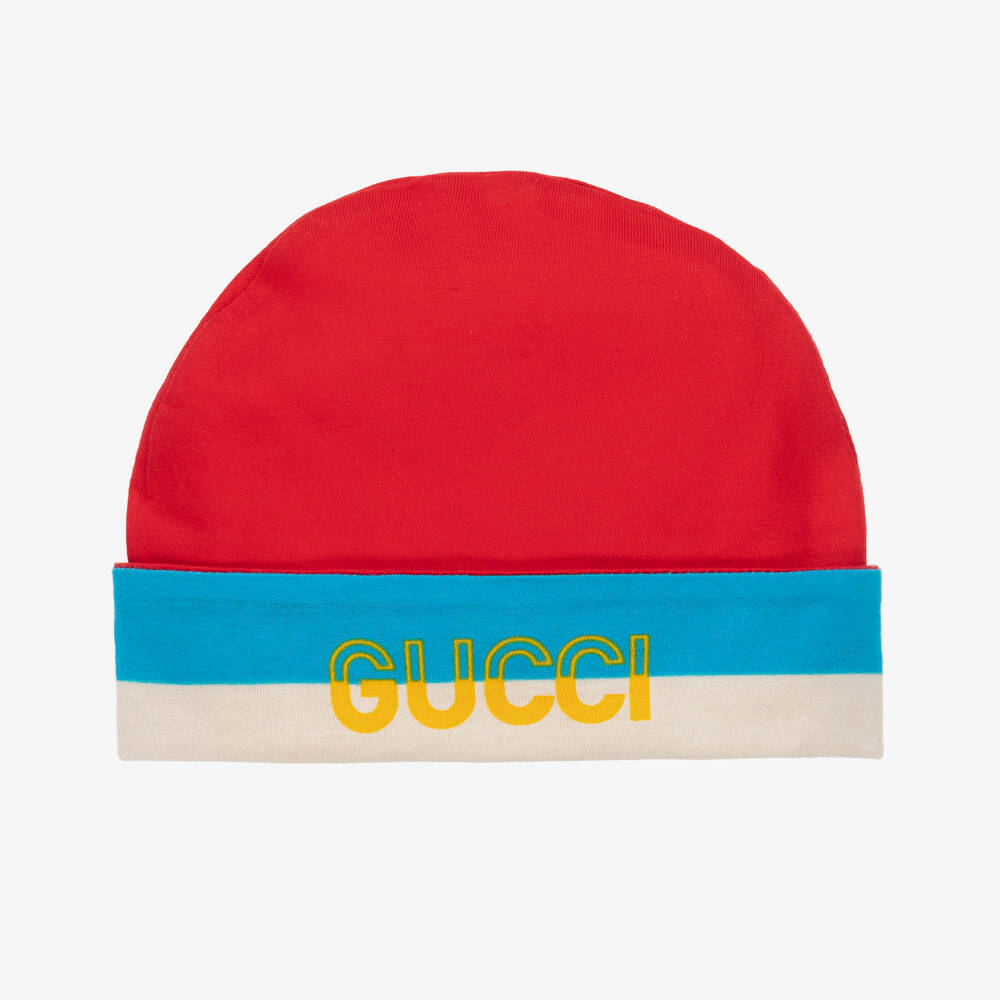Gucci - قبعة قطن لون أحمر للأطفال | Childrensalon