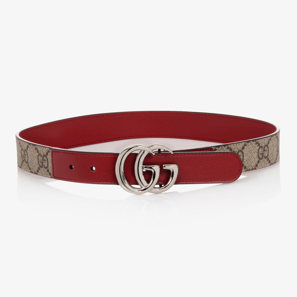 Gucci - Red Leather GG Belt | Childrensalon