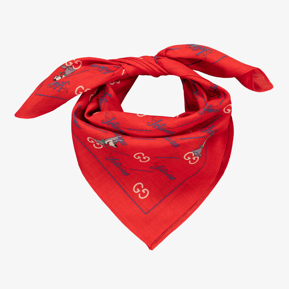 Gucci - سكارف قطن لون أحمر (45 سم) | Childrensalon
