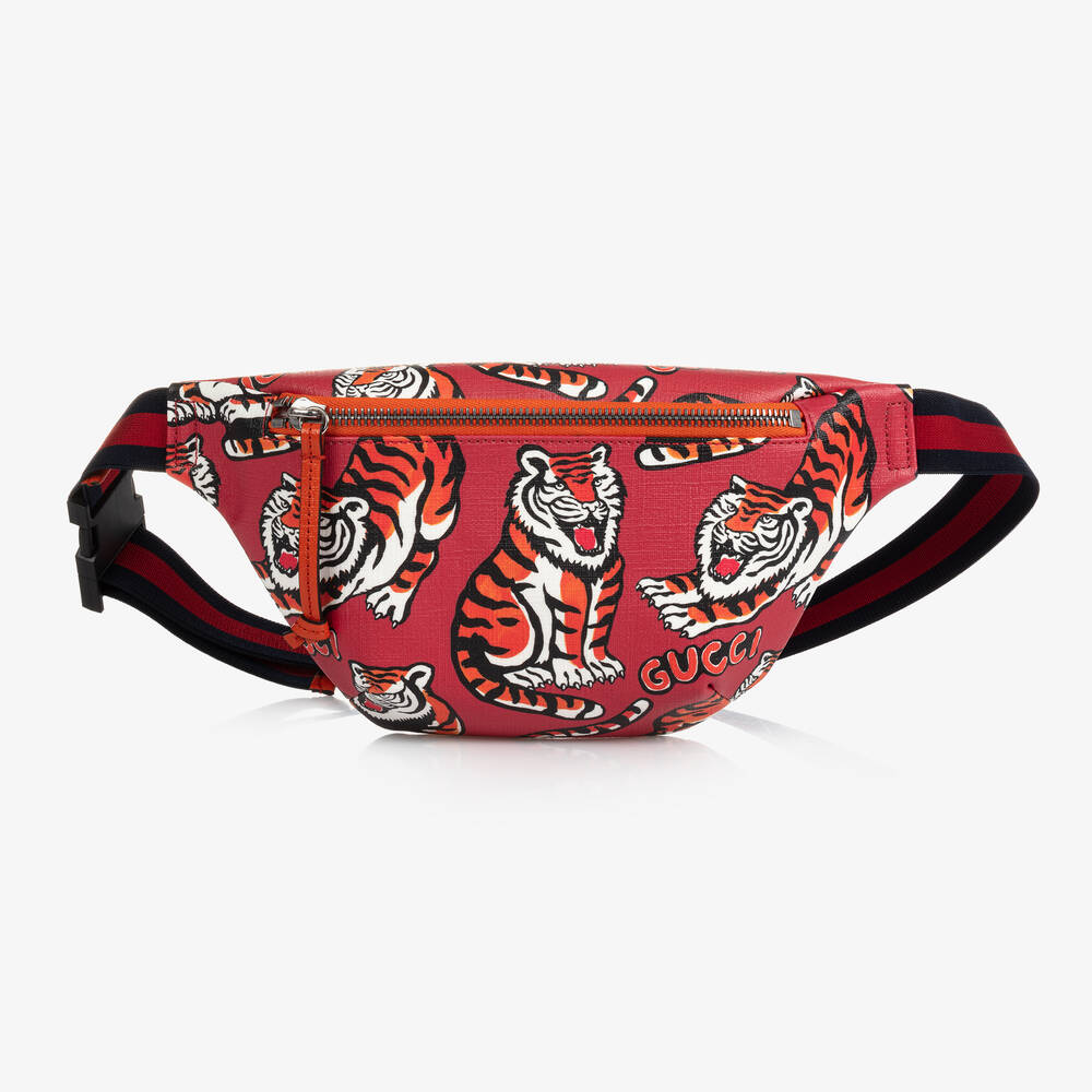 Gucci - حقيبة حزام كانفاس لون أحمر (27 سم) | Childrensalon