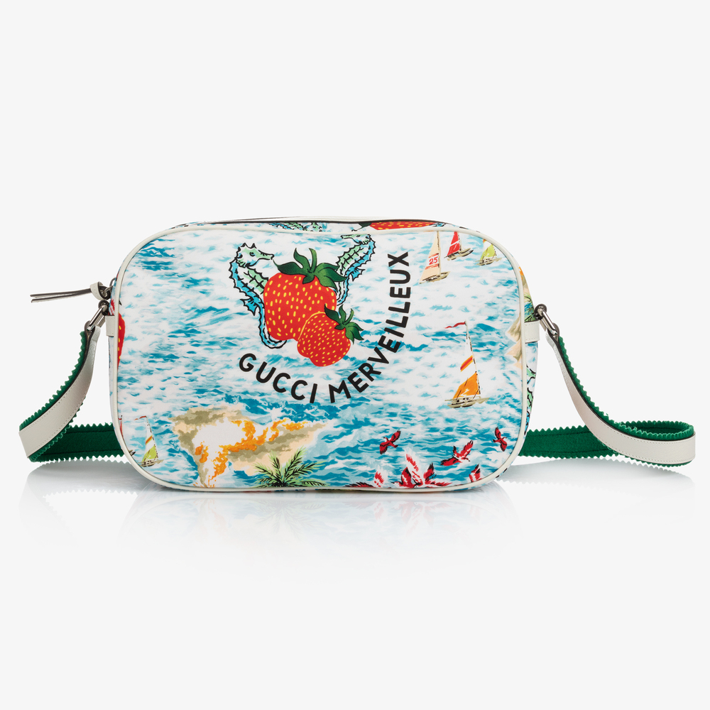 Gucci - Sac messenger motif fraise (30 cm) | Childrensalon
