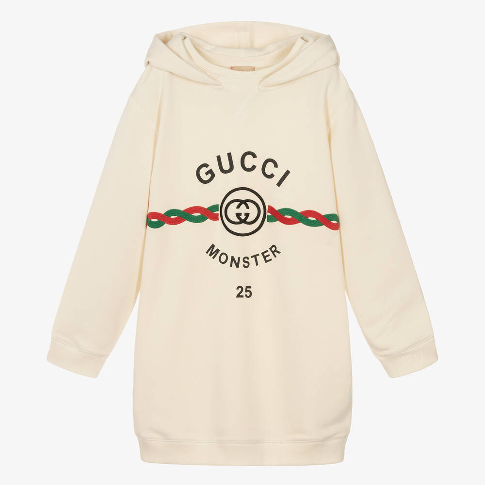 Gucci - Teen Girls Ivory Hoodie Dress | Childrensalon