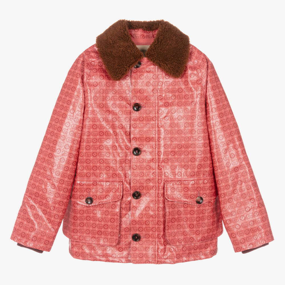 Gucci - Teen Girls Pink Cotton Double G Jacket | Childrensalon