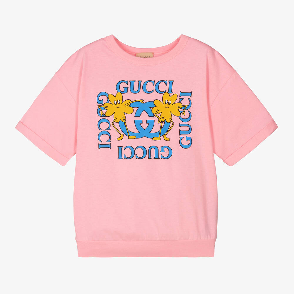 Gucci - Teen Girls Pink Cotton Logo T-Shirt | Childrensalon