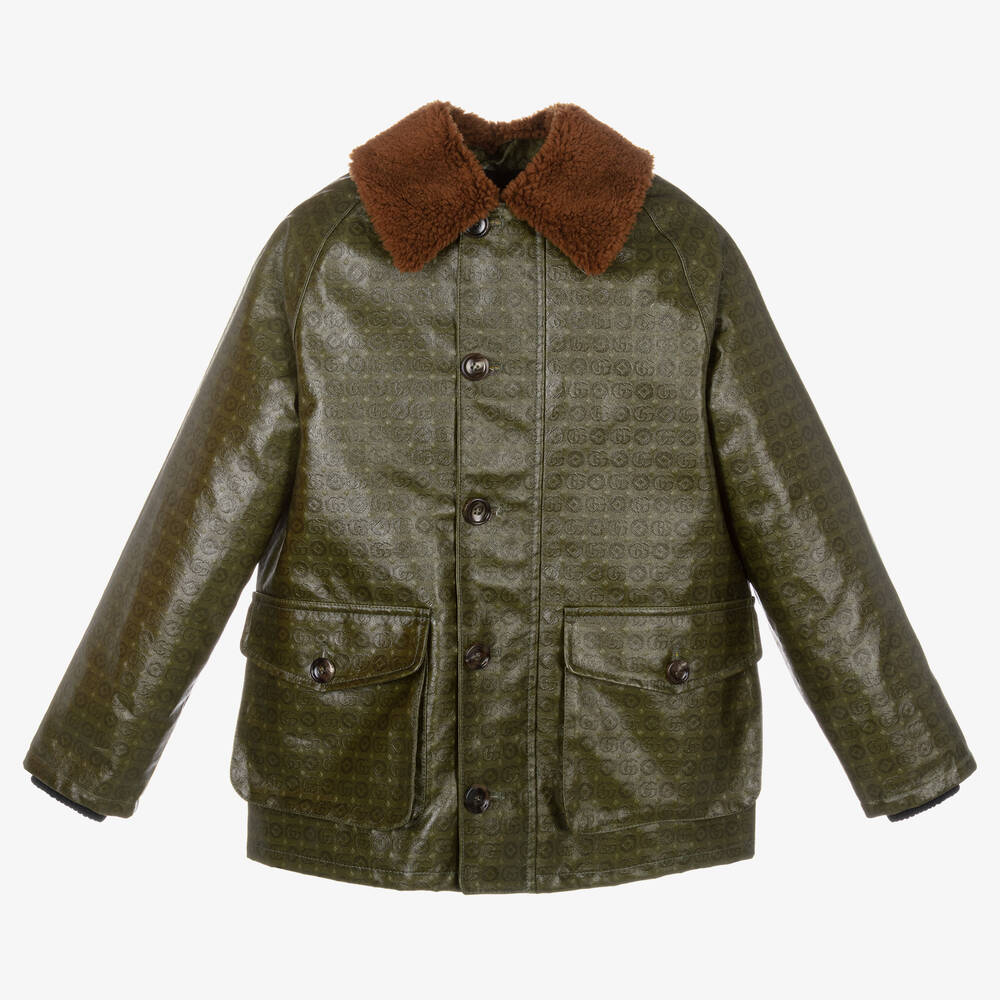 Gucci Teen Green Cotton Double G Jacket