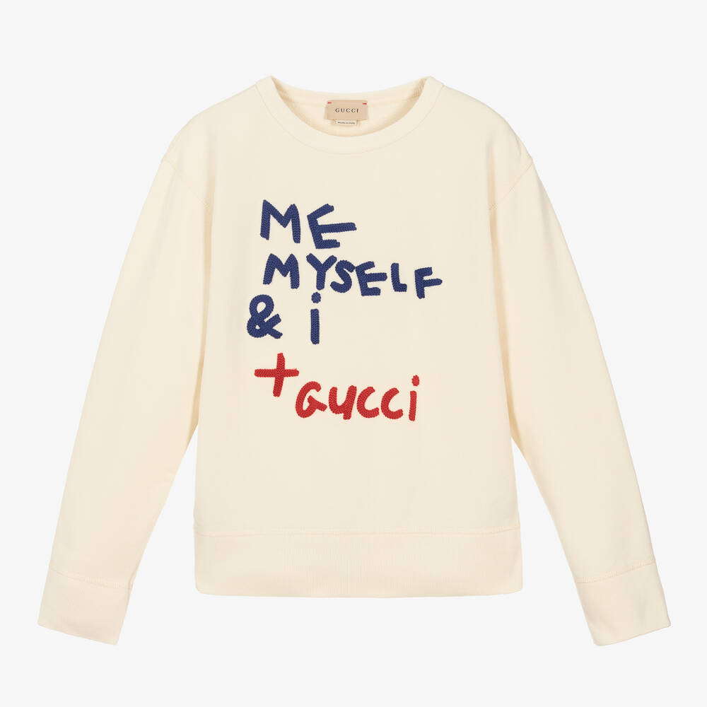 Gucci - Elfenbeinfarbenes Teen Baumwoll-Sweatshirt | Childrensalon
