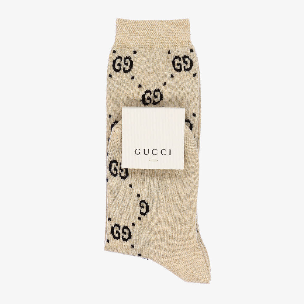 Gucci - Teen Ivory GG Glitter Socks | Childrensalon