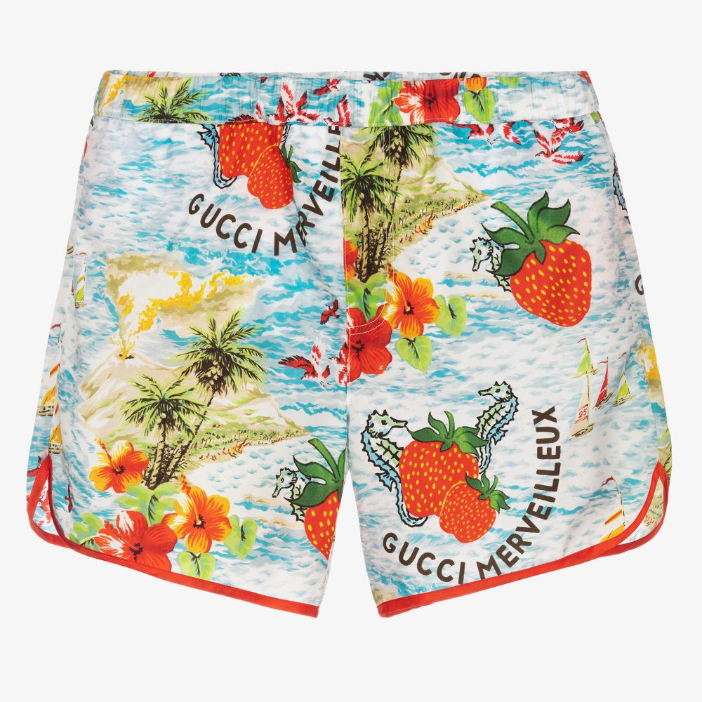 Gucci - Teen Strawberry Swim Shorts | Childrensalon