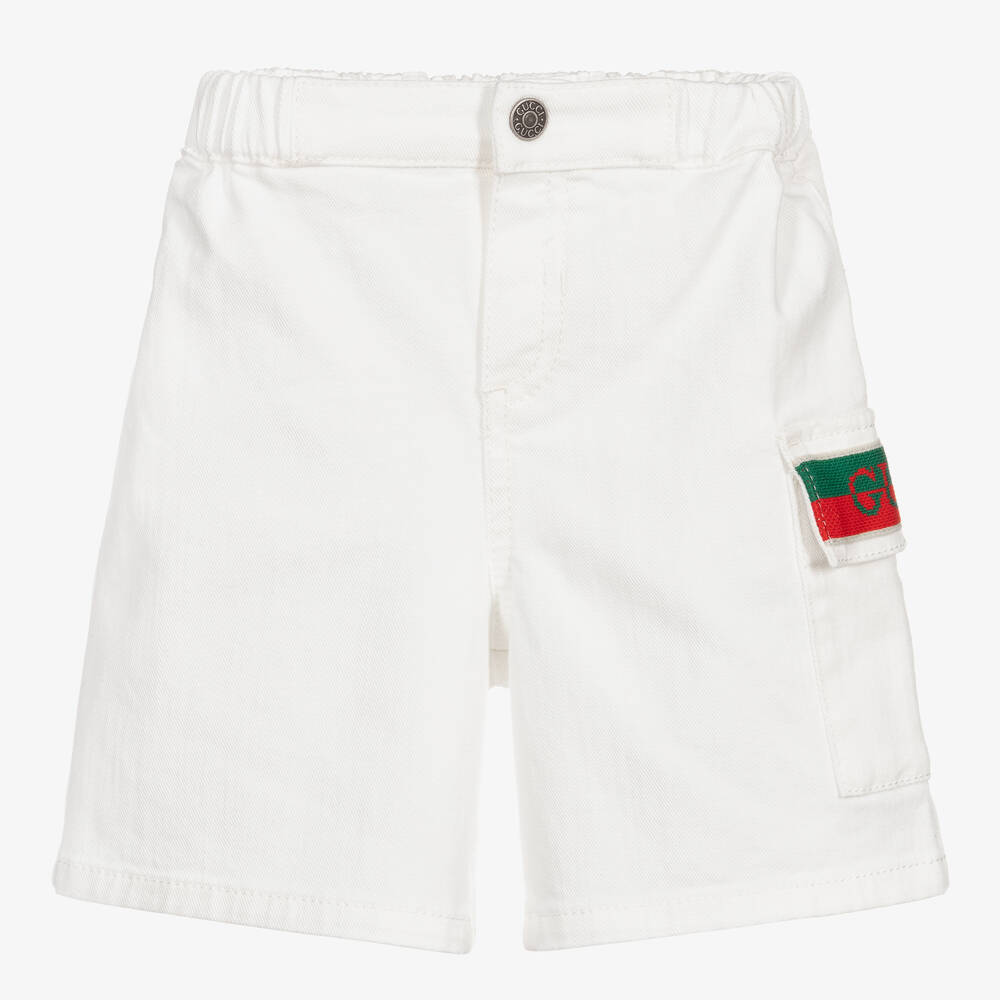 Gucci - Белые хлопковые шорты карго | Childrensalon