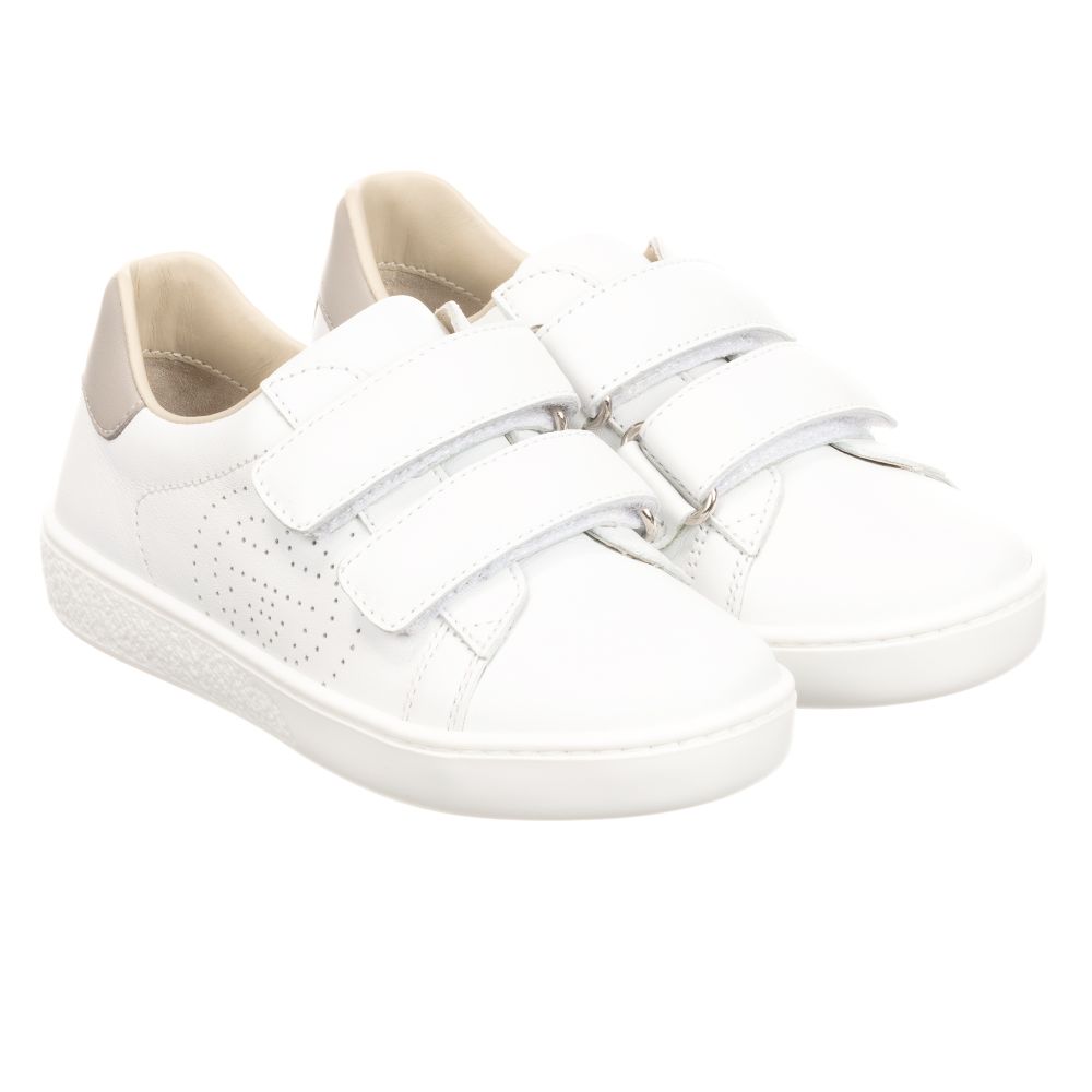 Gucci - White Leather Velcro Trainers 