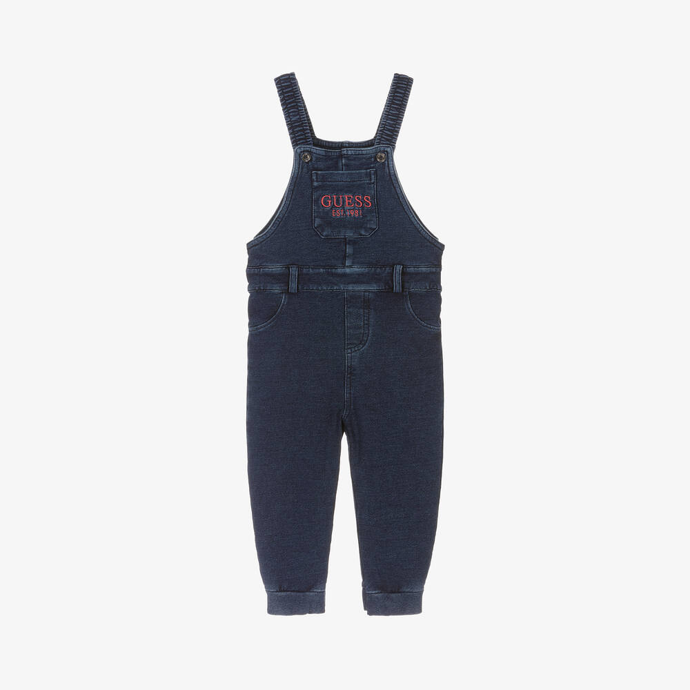 Guess - Baby Boys Blue Cotton Dungarees | Childrensalon