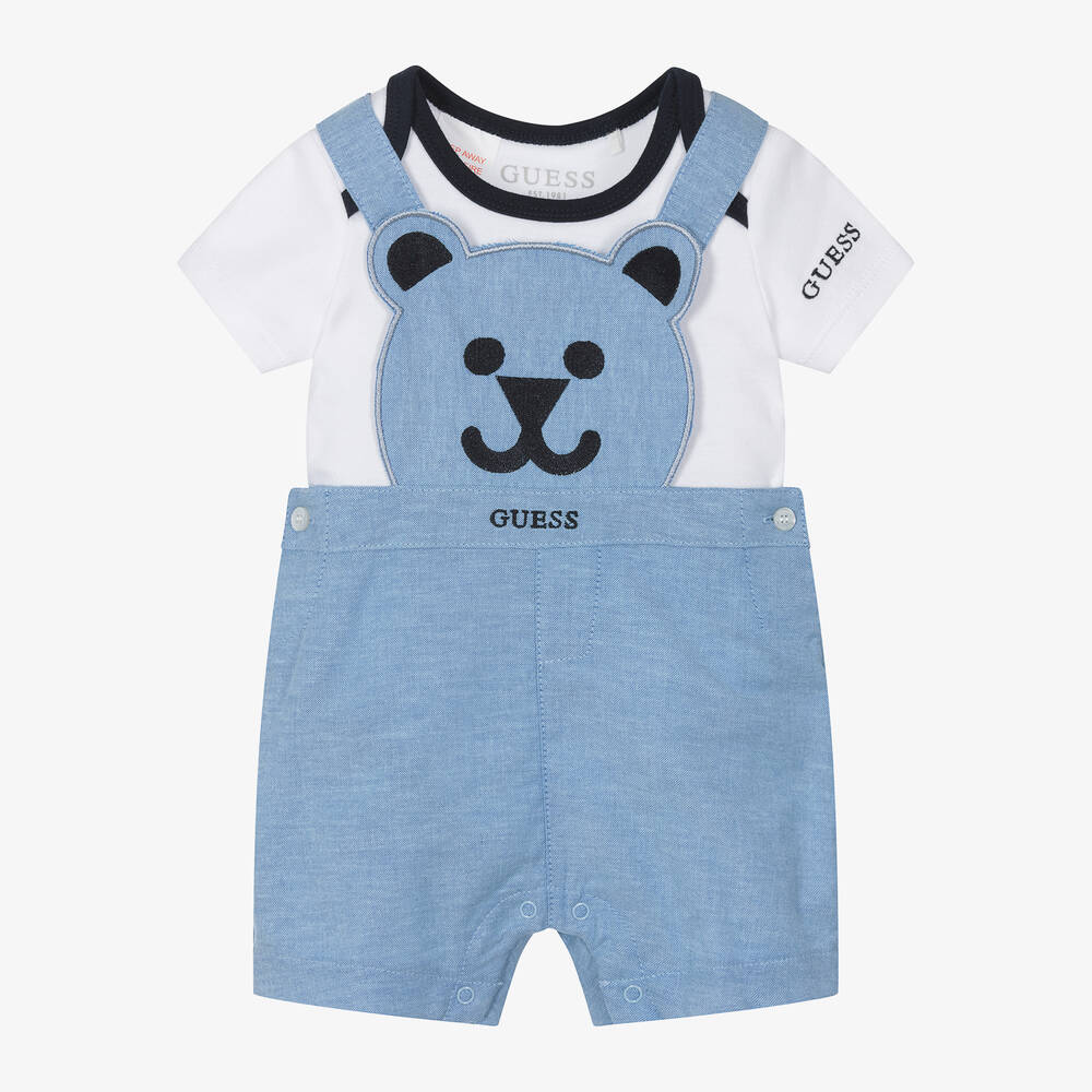 Guess - Боди и голубые шорты хлопка для малышей | Childrensalon
