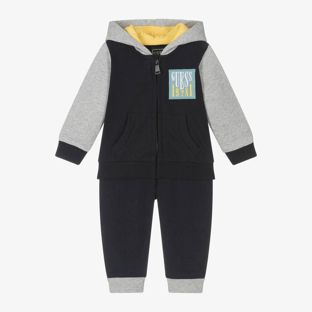 Guess - Baby Boys Navy Blue Cotton Tracksuit | Childrensalon