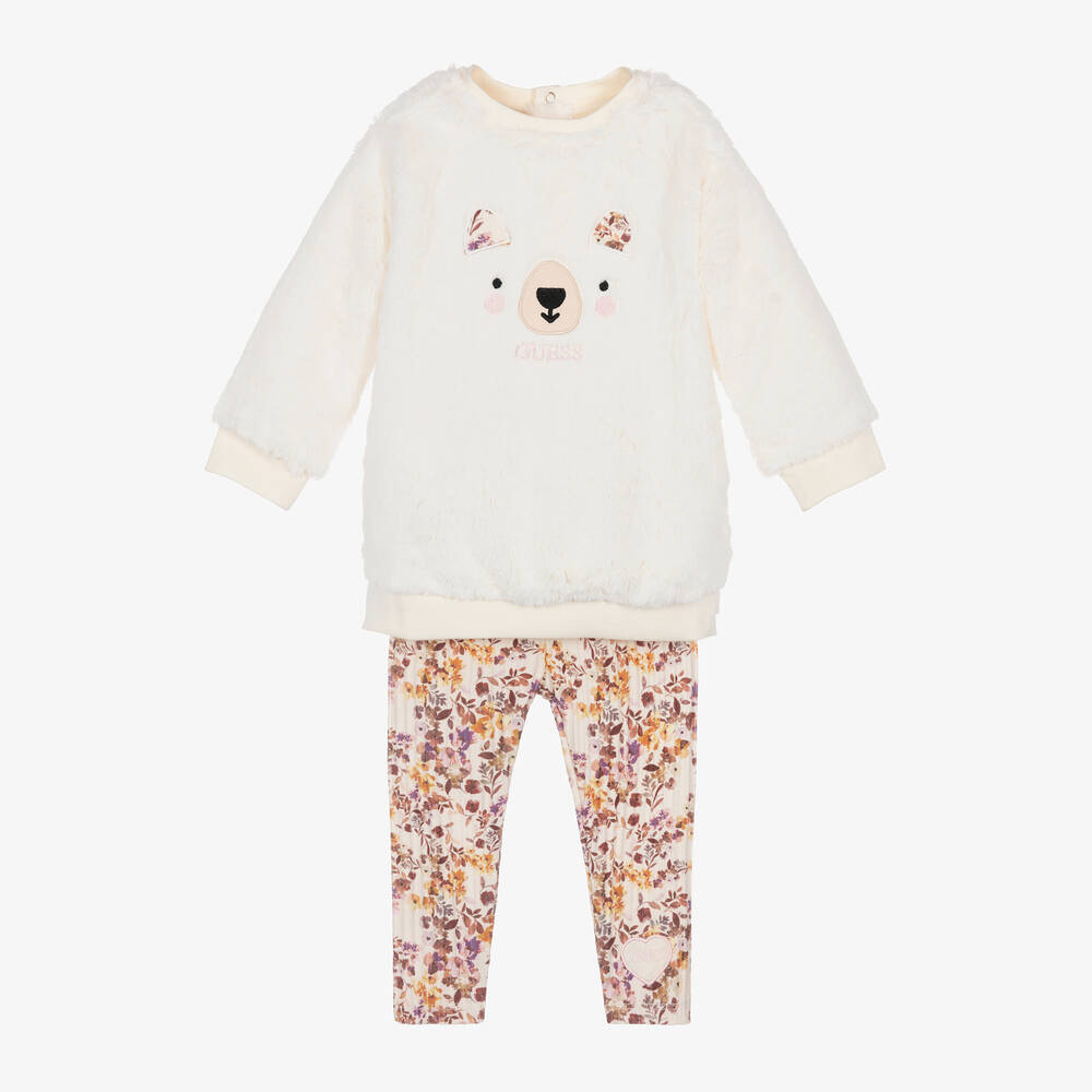 Guess - Baby Girls Ivory Floral Leggings Set | Childrensalon