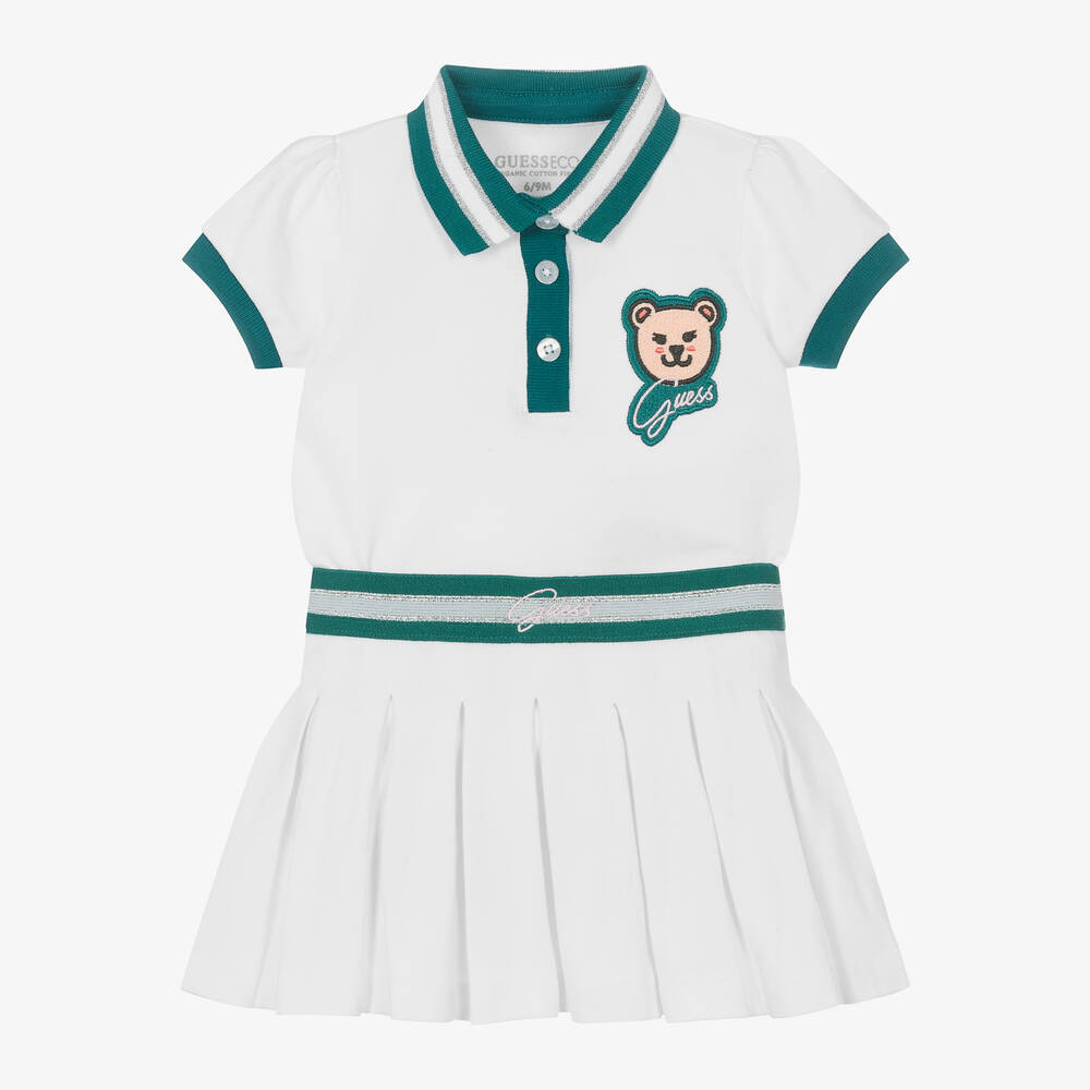 Guess - Baby Girls White Cotton Skirt Set | Childrensalon