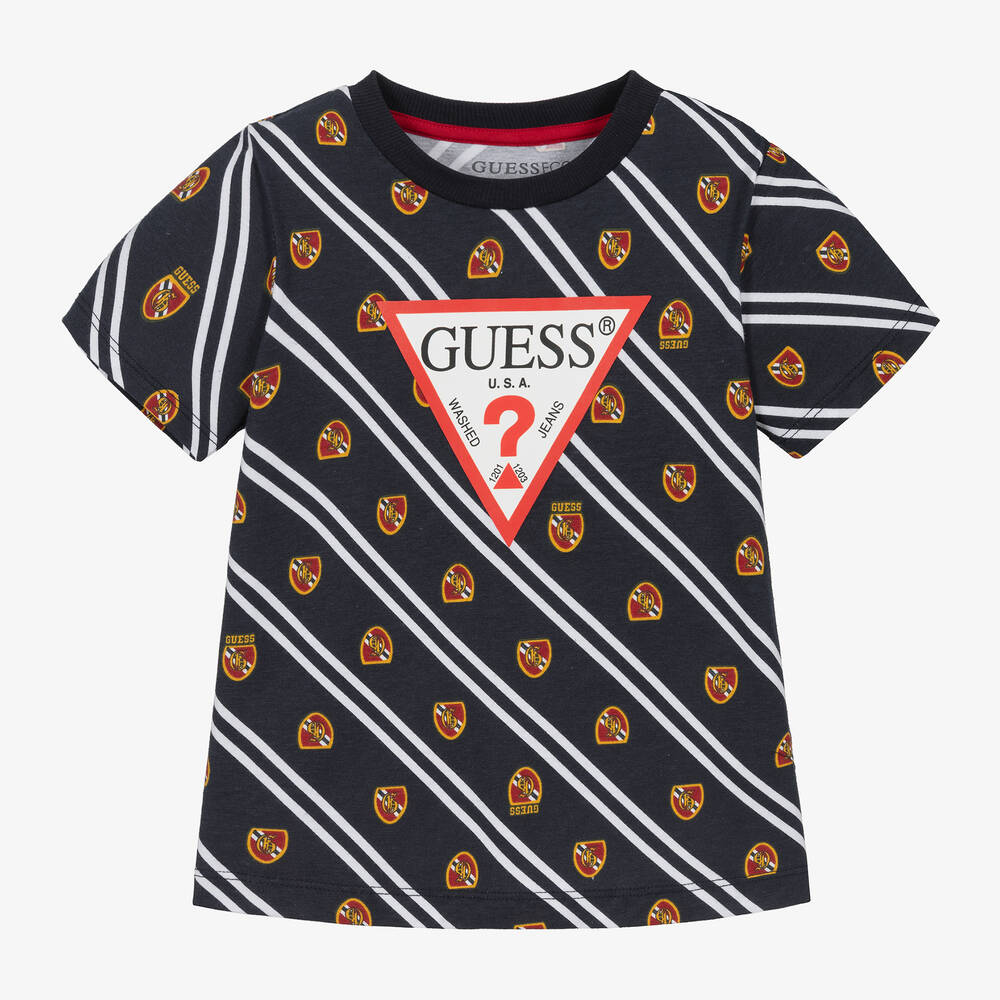 Guess - Черная хлопковая футболка для мальчиков | Childrensalon
