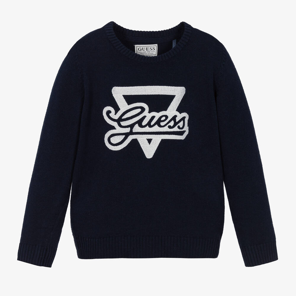 Guess - Boys Blue Cotton & Modal Sweater | Childrensalon