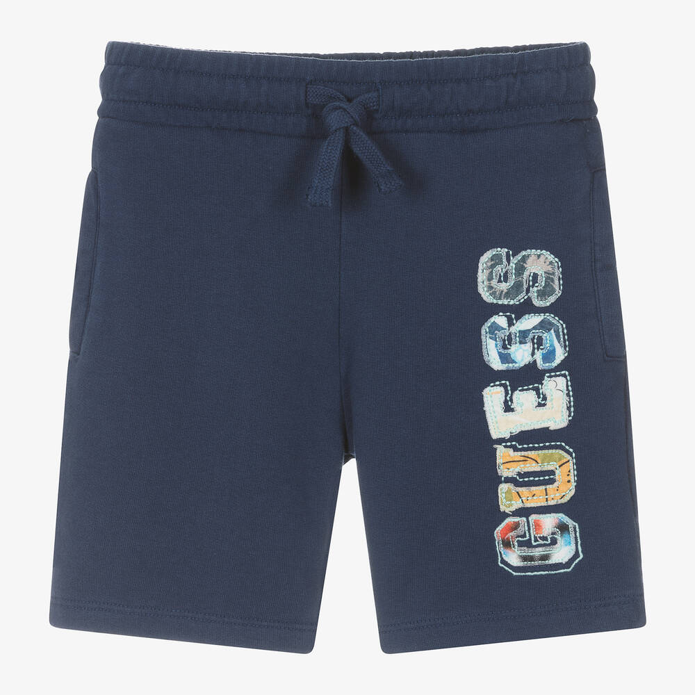 Shop Guess Boys Blue Cotton Shorts