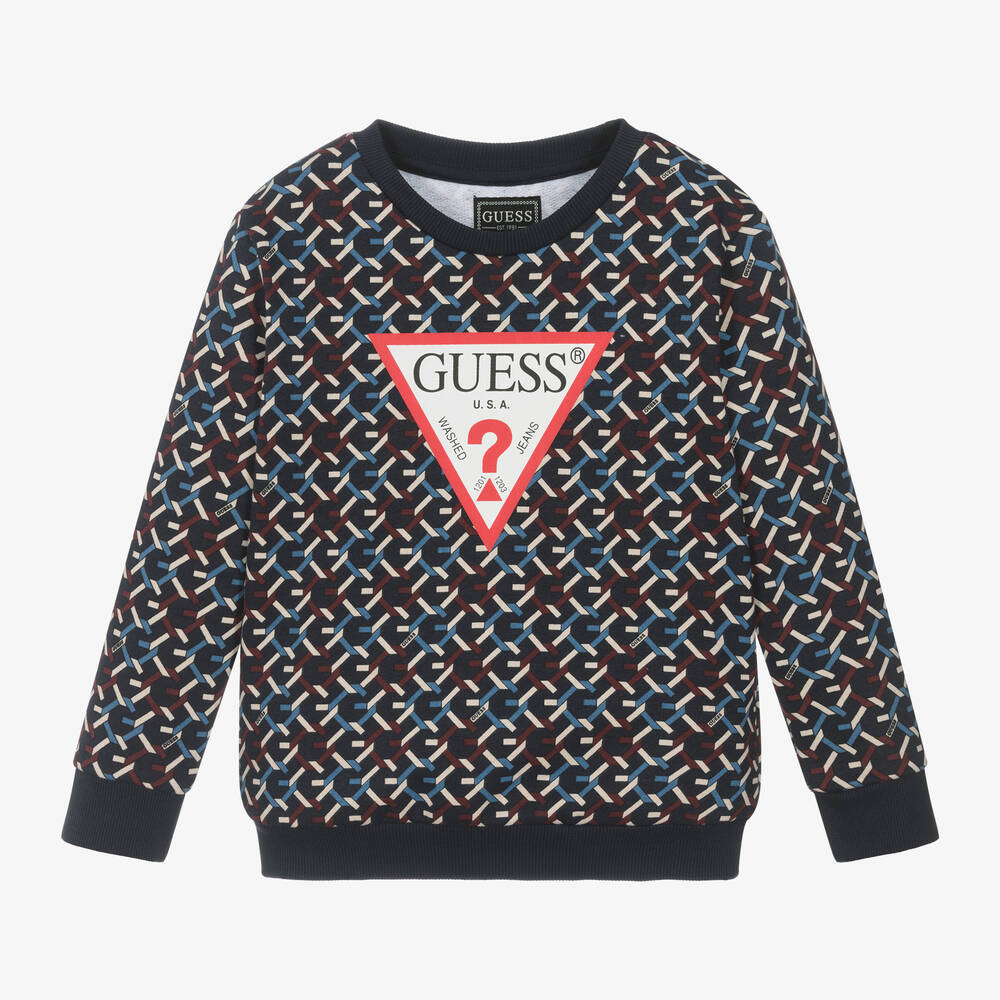 Guess - Boys Blue Cotton Sweatshirt | Childrensalon