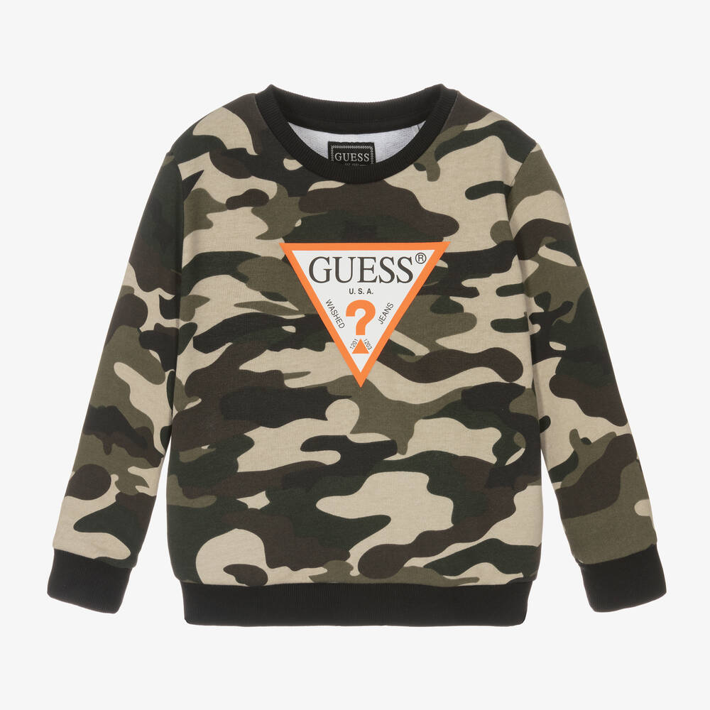 Guess - Зеленый хлопковый свитшот для мальчиков | Childrensalon