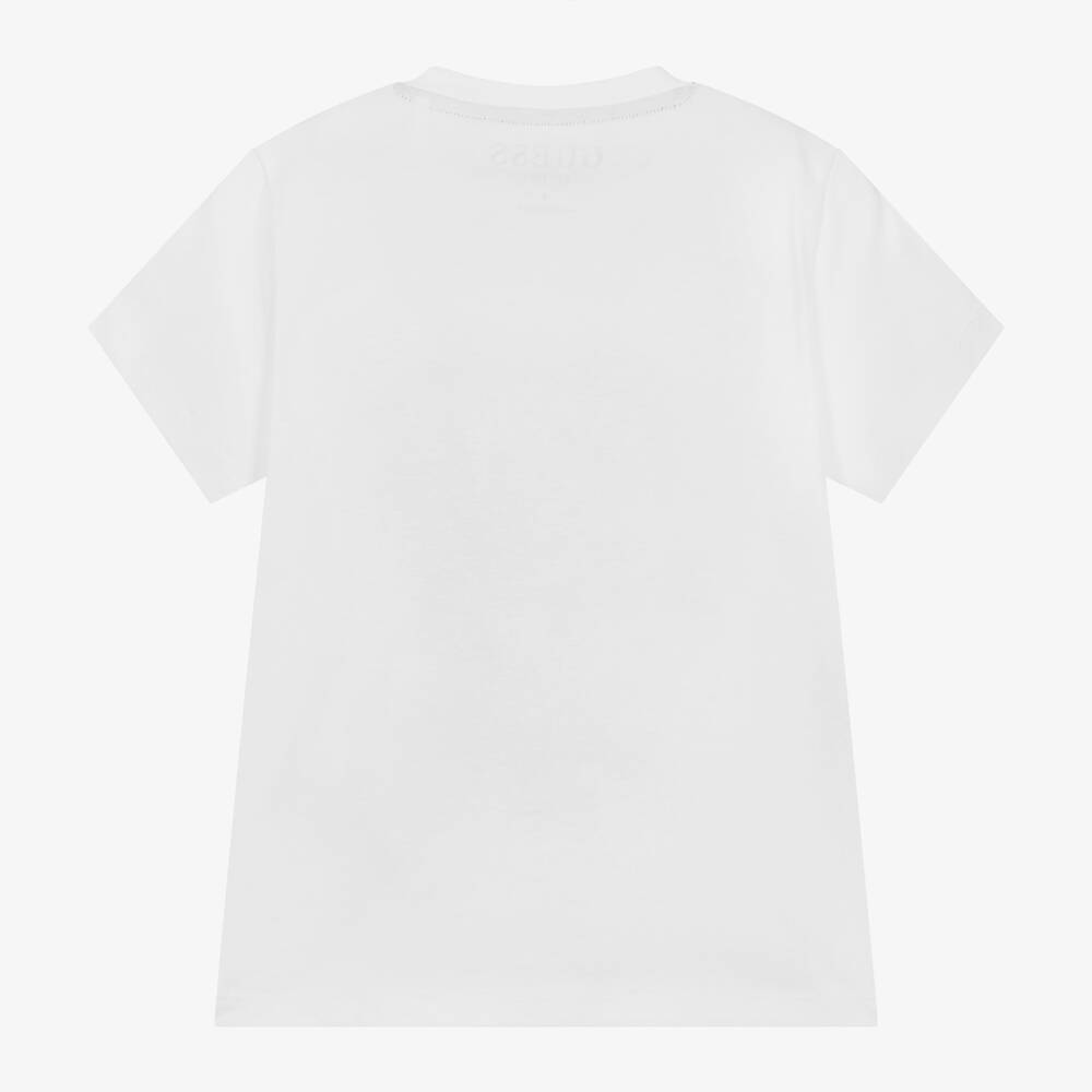 Guess - Boys White Cotton T-Shirt | Childrensalon