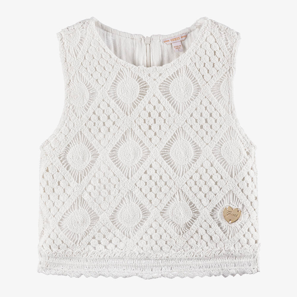 Guess - Girls Ivory Crochet Top | Childrensalon