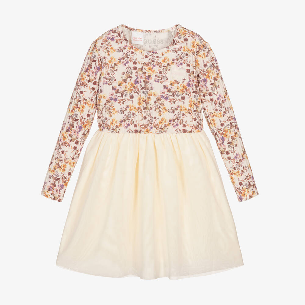 Guess - Girls Ivory Floral Jersey Dress | Childrensalon