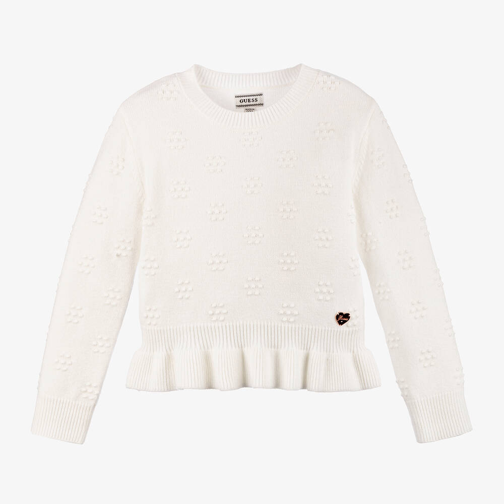 Guess - Girls Ivory Knitted Sweater | Childrensalon