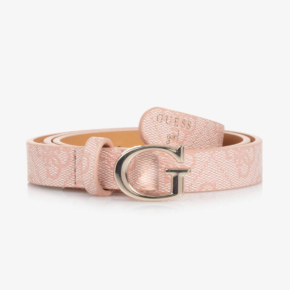 Guess Kids' Girls Pink Faux Leather 4g Belt
